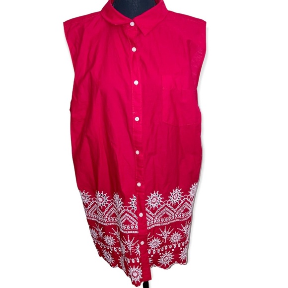 St. John’s bay floral tank blouse - Picture 2 of 5